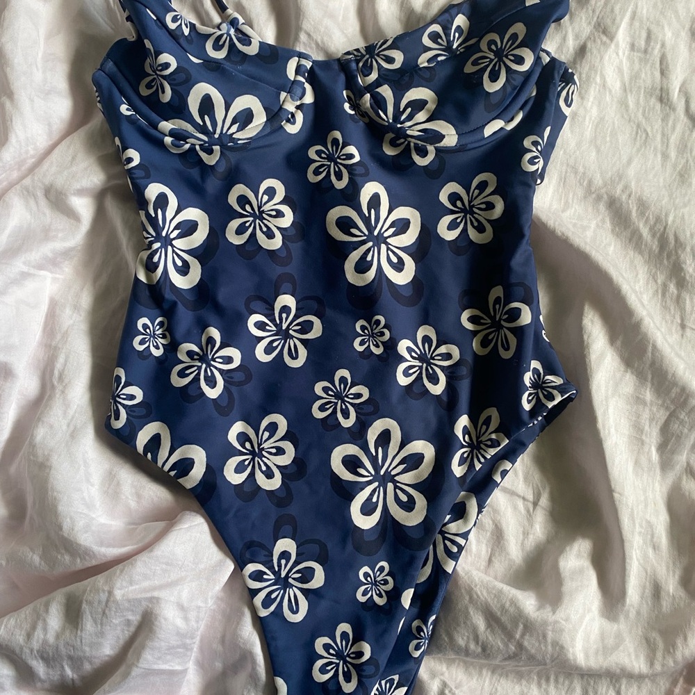 Floral Blue Swimsuit
